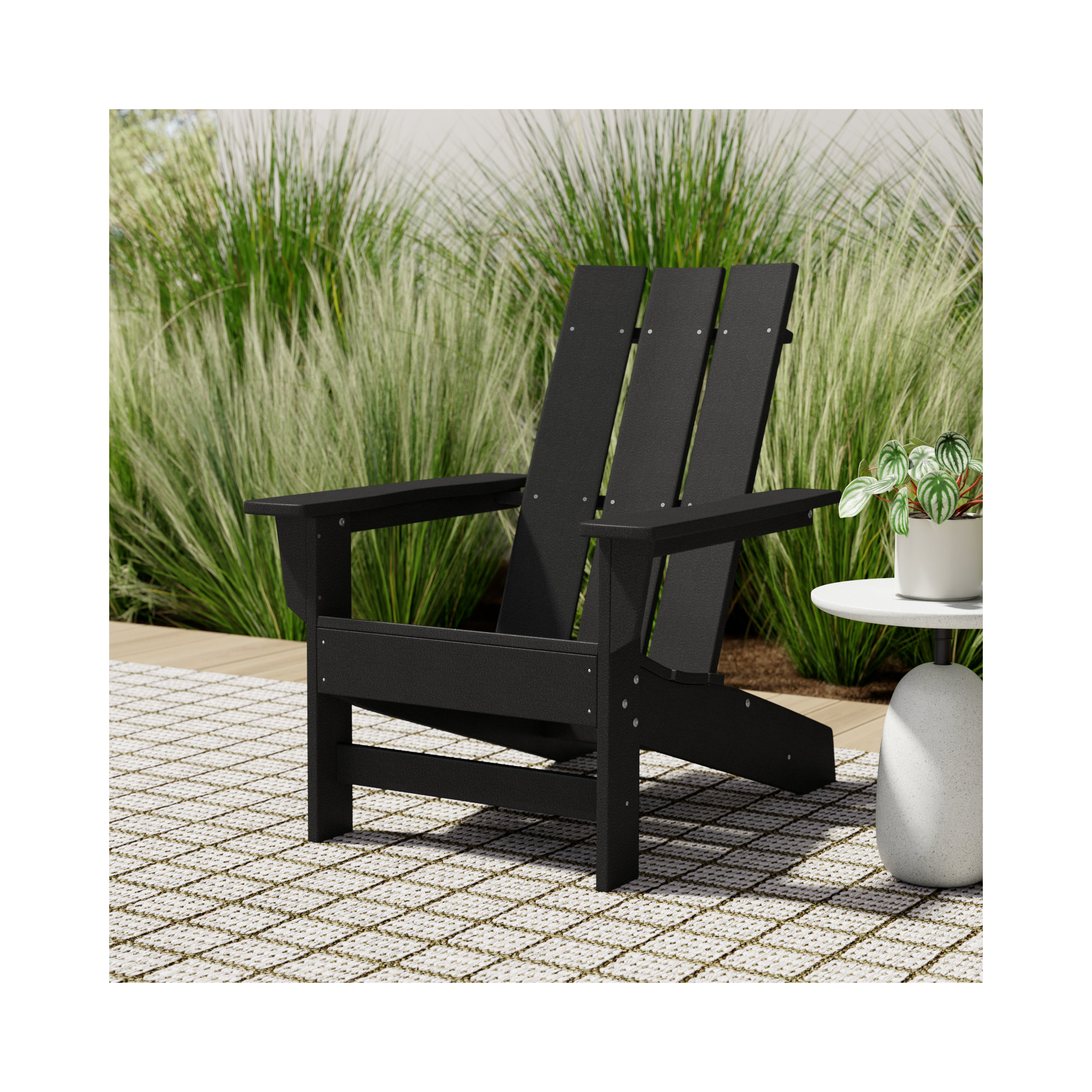 Ratcliff Plastic Adirondack Chairs (Set of 2), Black