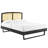 Sierra Cane and Wood Platform Bed with Angular Legs-1361104992-1361104994