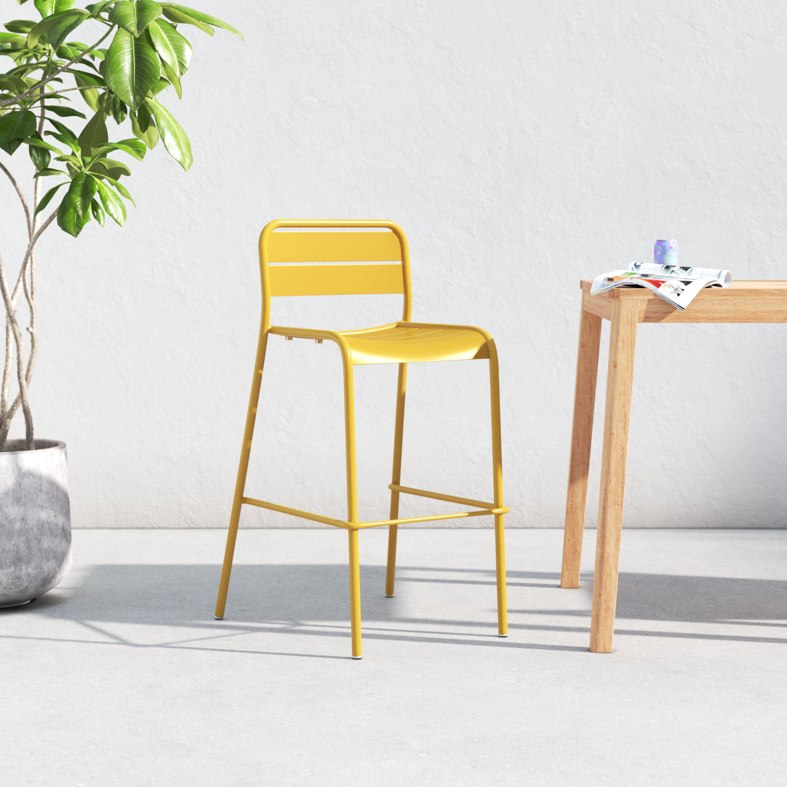 Kapri 41'' Outdoor Bar Stool, Saffron