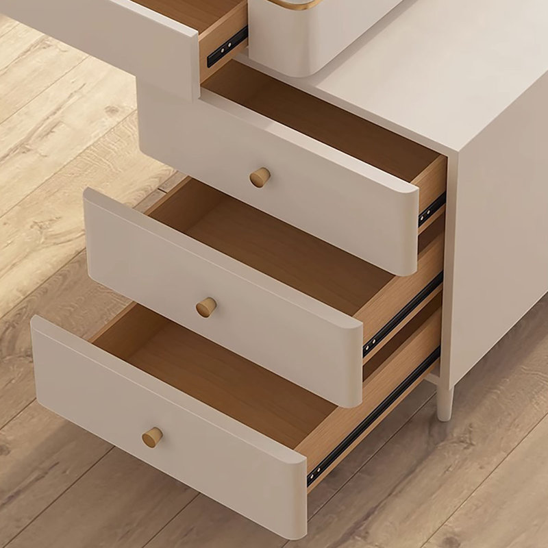 Bureau crème avec rangement spacieux, H 29,5 po x l 63 po x P 23,6 po
