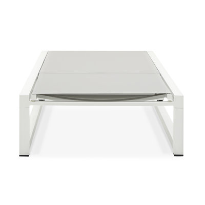 Chaise longue d'extérieur 2 pièces à 5 niveaux, aluminium et capacité de 400 lb, confort ergonomique réglable pour l'extérieur, structure en mailles, limite de poids, jardin idéal pour les loisirs