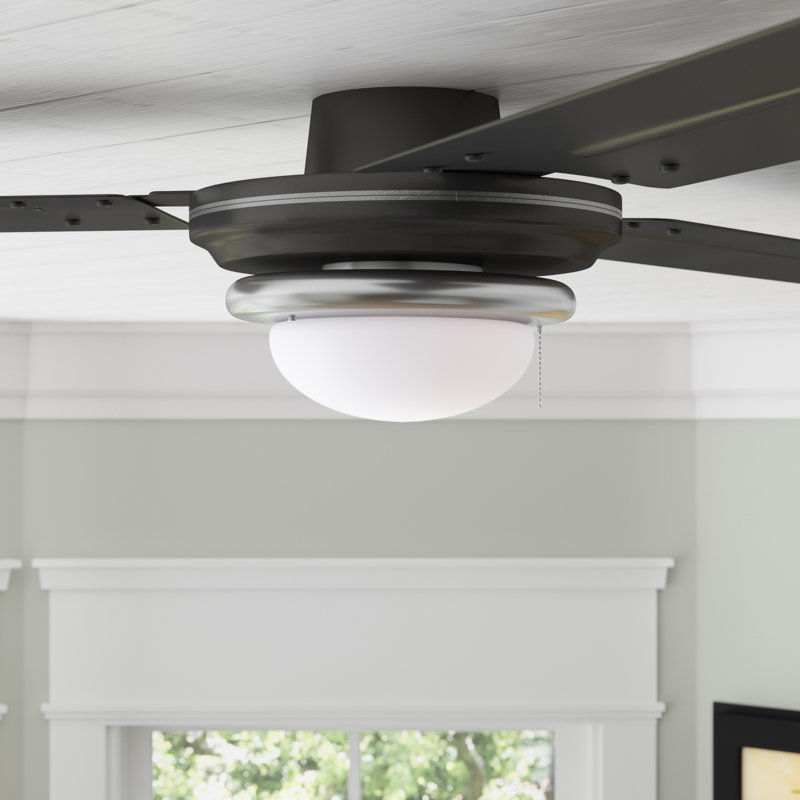 Ensemble d’éclairage pour globe à ventilateur de plafond 1 lumière bol Trimble, Nickel satiné