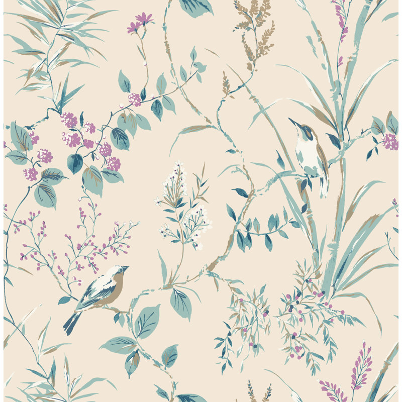 Culebra 10m x 52cm Shimmer Wallpaper Roll, Teal/Plum/Beige