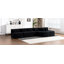Canapé en polyester noir avec accoudoirs carrés-2041728439
