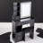 29.2" Small Size Left Drawer Desktop Vanity Table + Cushioned Stool