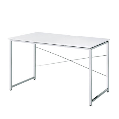 Bureau blanc élégant avec piètement luge pour le bureau - et équipement de travail élégant au design soigné