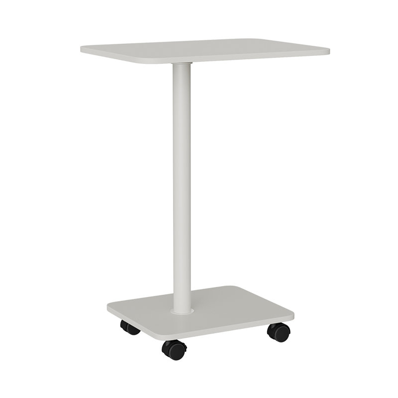 Tray Top Pedestal End Table, White, White