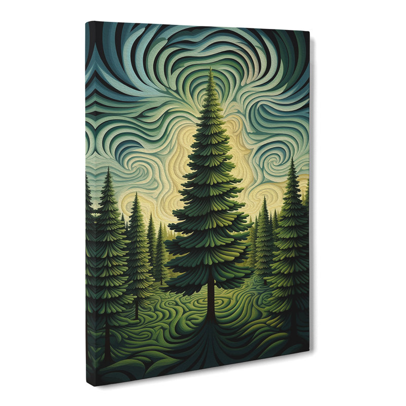 Pine Tree Op - No Frame Print, 76cm H x 50cm W x 3cm D