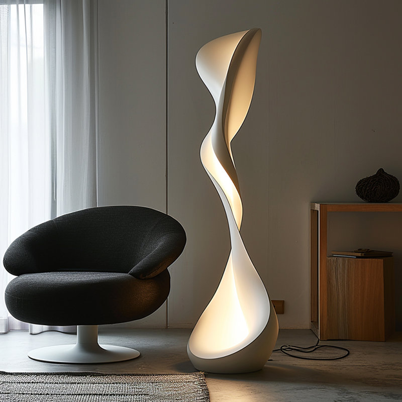 White Plastic Free form Floor Lamps