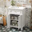 Armoire de salle de bain Vintage Elegance avec portes à fermeture douce et tablette réglable, meuble-lavabo avec lavabo en céramique-128947321