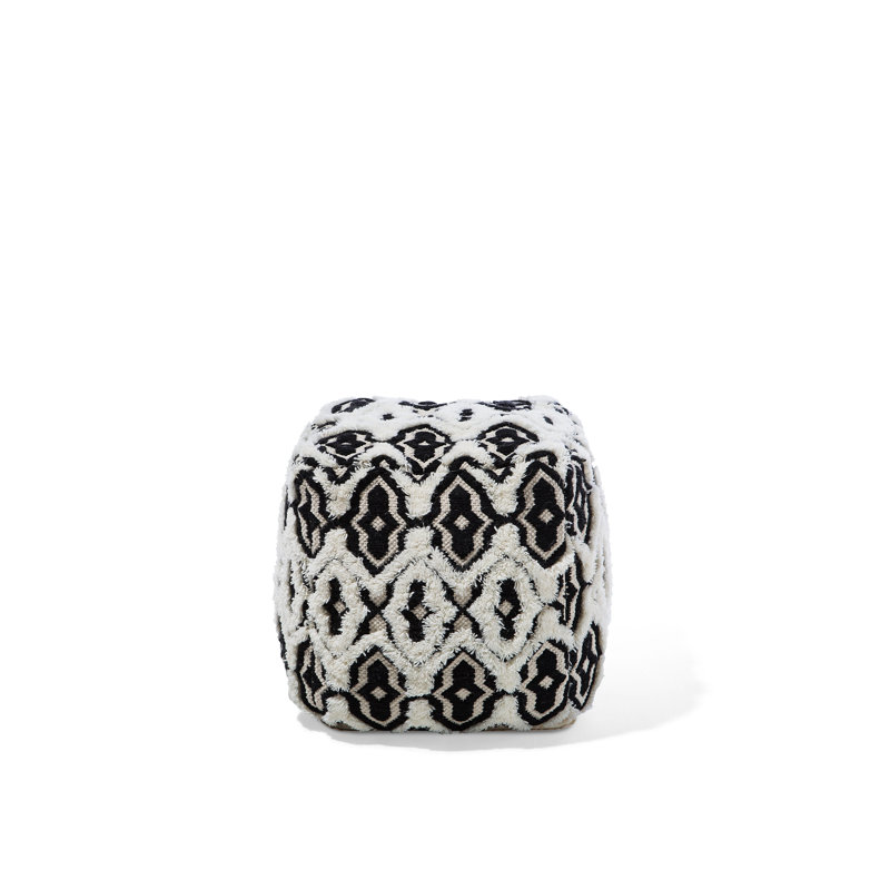 Quin 45cm Wide Square Ikat Pouf Ottoman