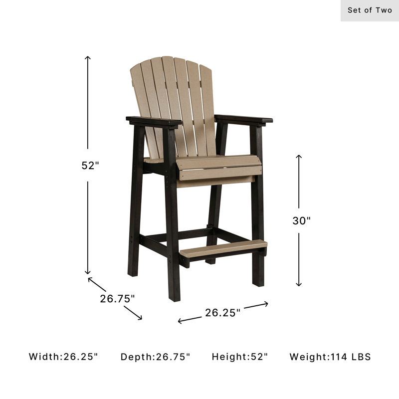 Chrisann Outdoor Stool, Black, Brown