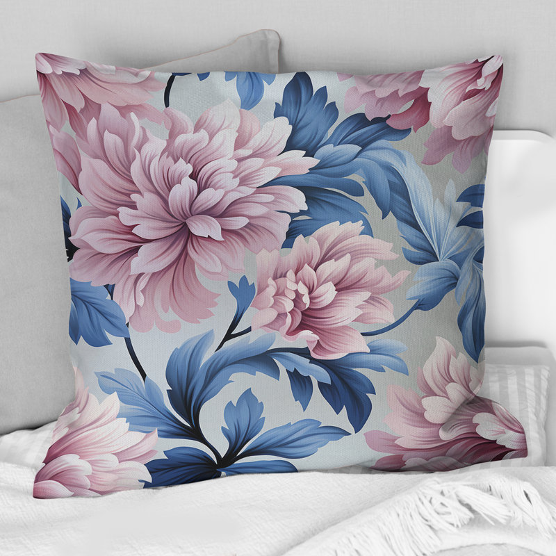 Coussin décoratif en polyester mauve et rose Royal Damask Treasures II, H 18 po x l 18 po