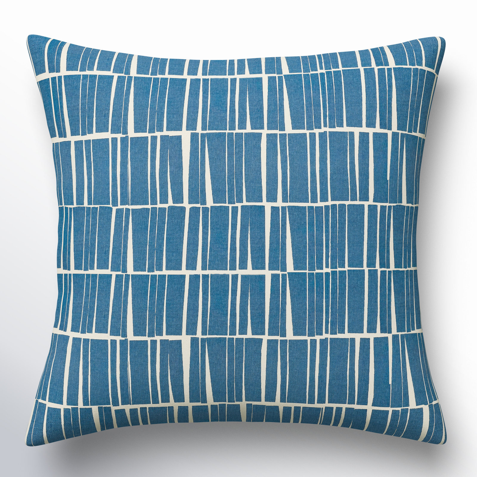 Lisi Cotton Pillow Cover, 20" x 20", Dark Blue/Beige