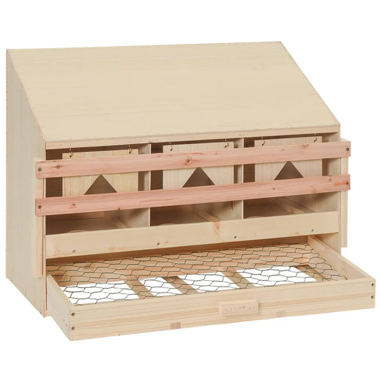 AOQJ VidaXL Chicken Laying Nest with Compartments Hen Nesting Boxes Solid  Wood Pine