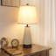 Ensemble de 2 lampes de table en céramique à contrôle tactile, lampe de chevet à intensité variable à 3 voies, lampe de bout avec ports de charge AC USB, lampe de table de chevet rustique de ferme de 22 po pour le salon, la chambre et le bureau à d