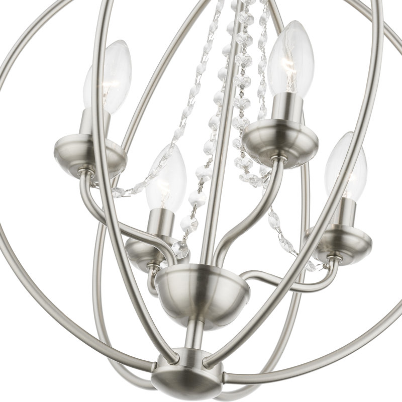 Ledjon 4 - Light Dimmable Globe Chandelier, Brushed Nickel