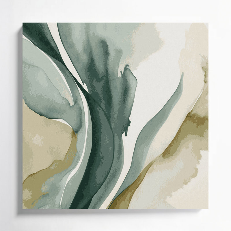 Aquarelle abstraite 36, art mural sur toile grise
