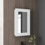 Armoire de salle de bain étroite 25,7 po x l 15,7 po blanche - peu encombrante, 3 tablettes intérieures, superbe porte en miroir, facile à installer, à installer et à l'intérieur des tablettes-1766652557