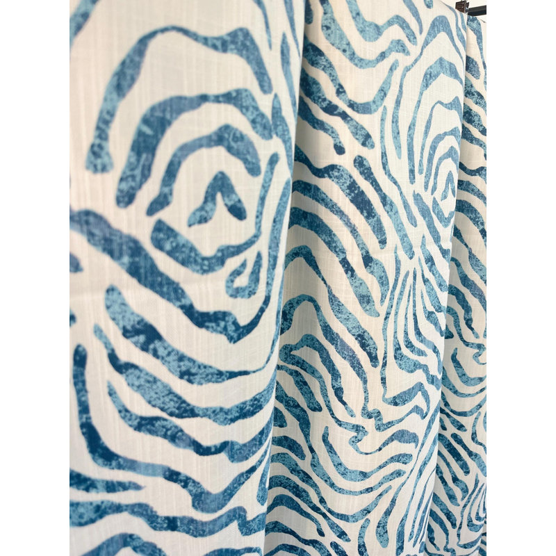Rideaux à motif floral indigo bleu turquoise foncé, L 50 po x L 50 po