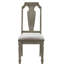 2 chaises d'appoint en lin beige rustique, style esthétique chêne vieilli