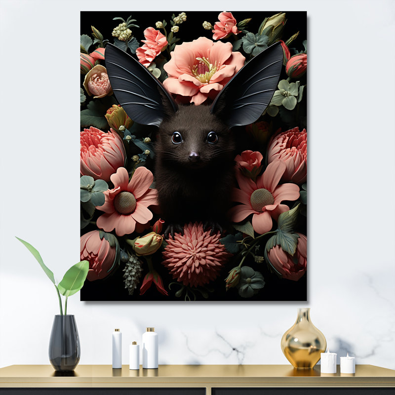 Fantaisie de chauve-souris surréelle, Toile tendue, H 20 po x l 12 po