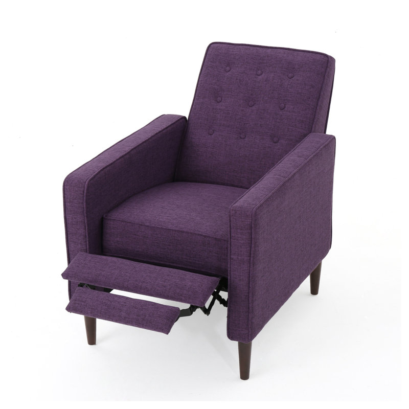 Fauteuil inclinable Mid-Century moderne en tissu mauve