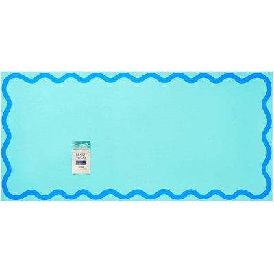 SCALLOP EDGE BEACH TOWELS AQUA