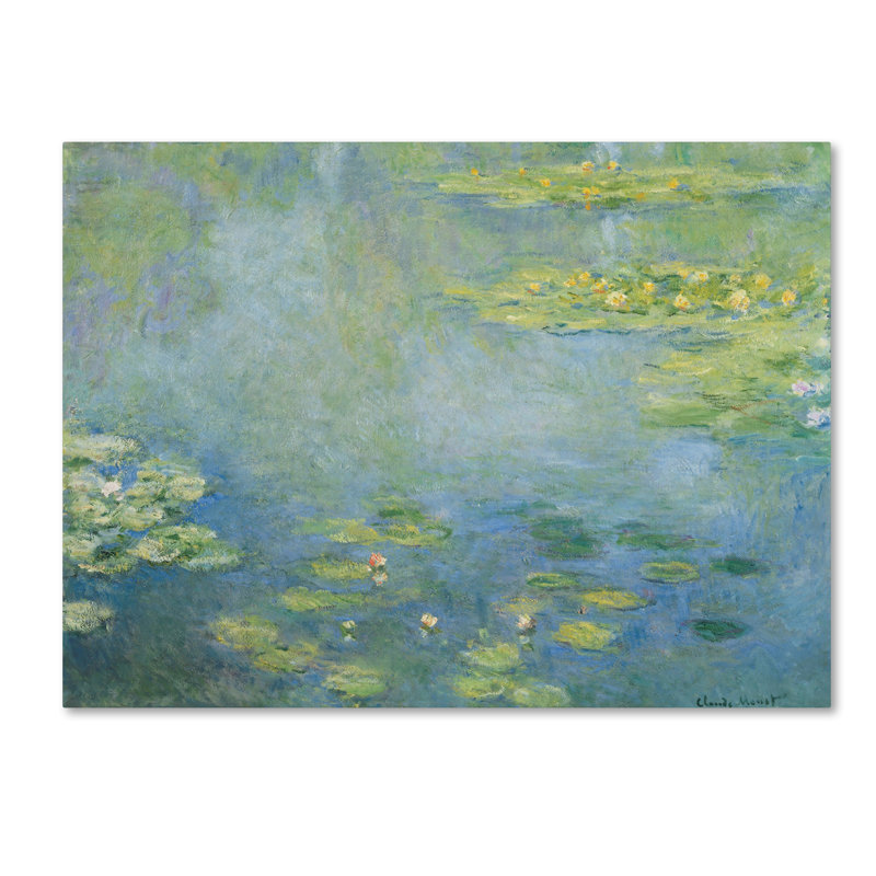 Art mural sur toile tendue - "Walllilies" de Monet pour décoration de salon, de chambre à coucher ou de bureau - 24 x 32