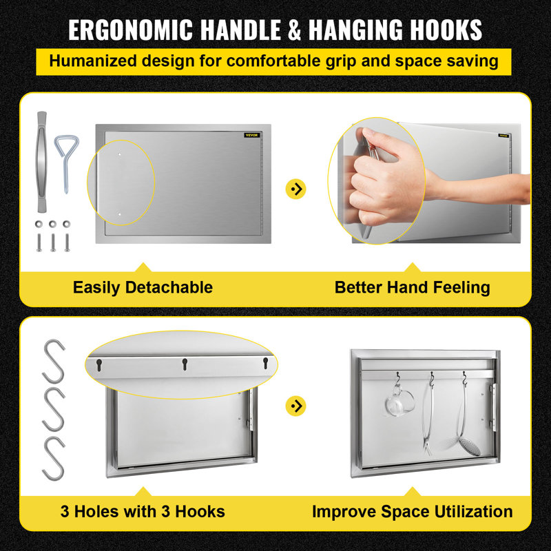 24x17 Inch Stainless Steel Outdoor BBQ Access Door
