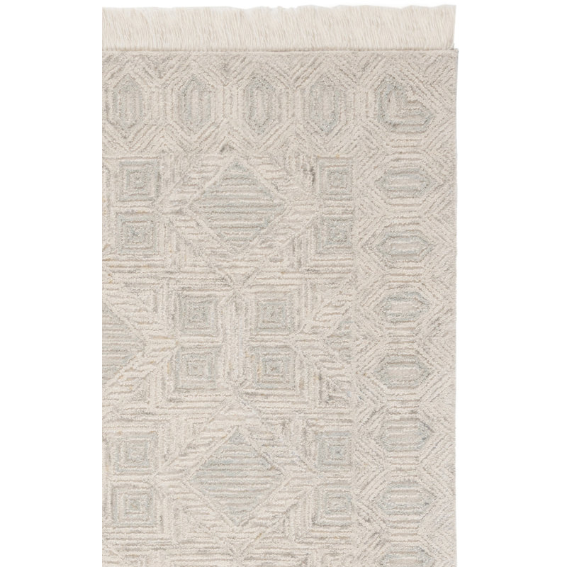 Jacie Hand Tufted Wool/Cotton Geometric Rug in Beige, Rectangle 3' x 5'