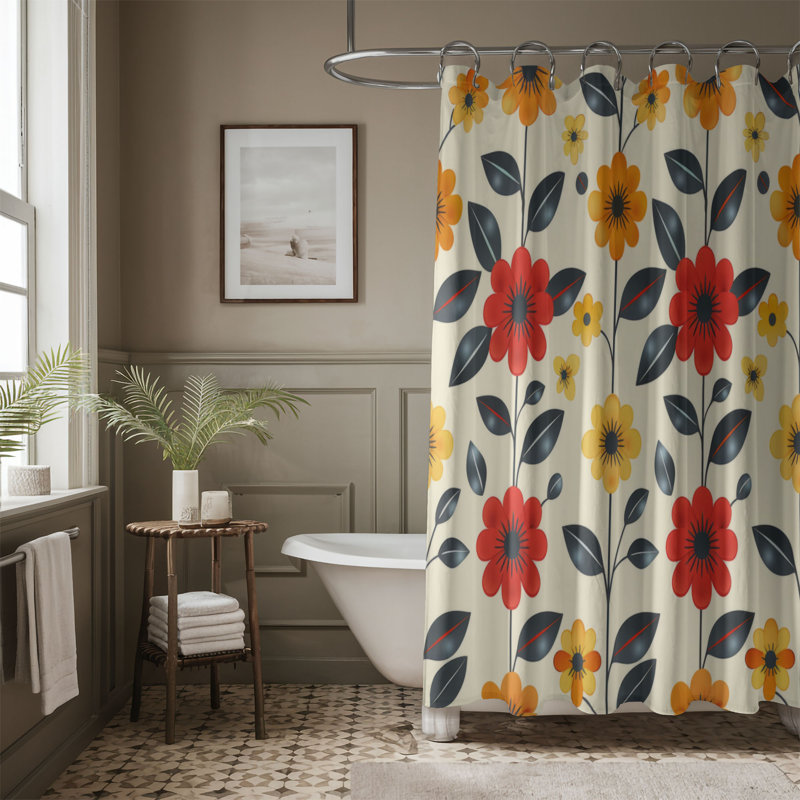 Petal Rings - Rideau de douche Premium, H 74 po x l 71 po