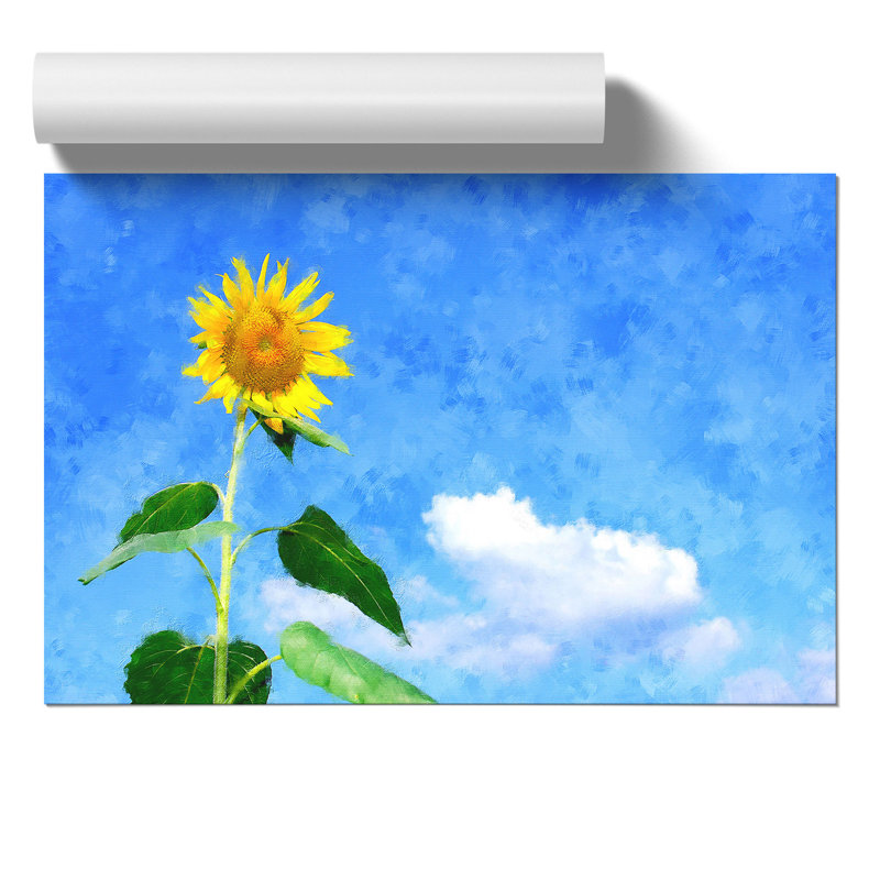 Sunflower Painting - Frameless Print, 21cm H x 30cm W x 0.1cm D