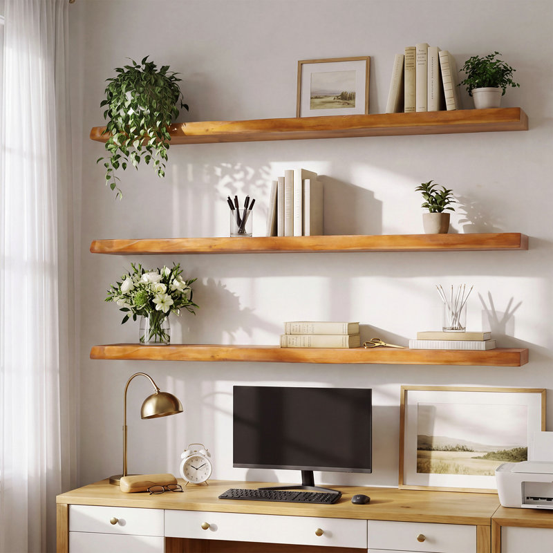 Wood Wall Floating Shelves, Brown