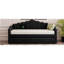 Lit de jour simple rembourré avec couchette, canapé-lit en velours avec ports de chargement USB, aucun sommier nécessaire, noir-117799701