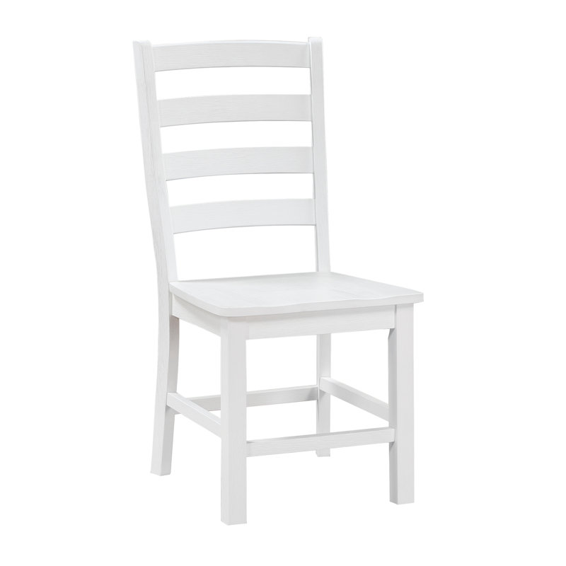 2 chaises de salle à manger en bois blanc, capacité de poids de 250 lb avec finition blanche, style