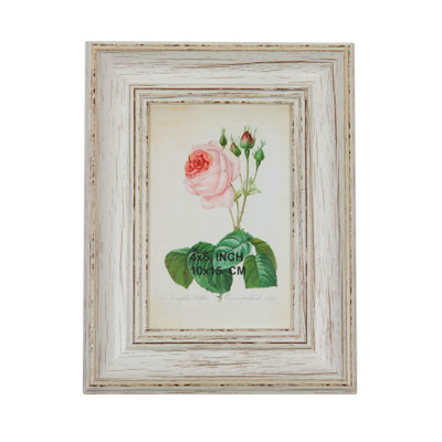 White Distressed Vintage Picture Frame Tabletop Decor