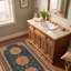 Tapis Cranleigh traditionnel à médaillon, style persan, or, vert, crème, ivoire, lavable à la machine, antidérapant, à poils courts, pour l'intérieur et l'extérieur, adapté aux animaux domestiques, idéal pour le salon, la chambre, la salle à manger, l'entrée, le couloir ou le bureau.-1130973087