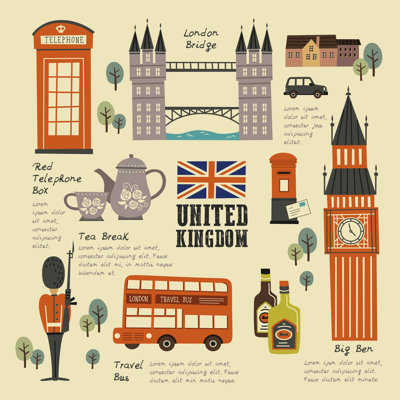 «United Kingdom Travel Concept» par Joyimage, impression sur toile tendue