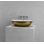 Lavabo vasque en laiton vieilli / blanc L 24 po x l 13,8 po Vast Studio - comptoir ovale avec intérieur blanc lisse, finition métallique luxueuse et conception sculptée d'inspiration spa moderne