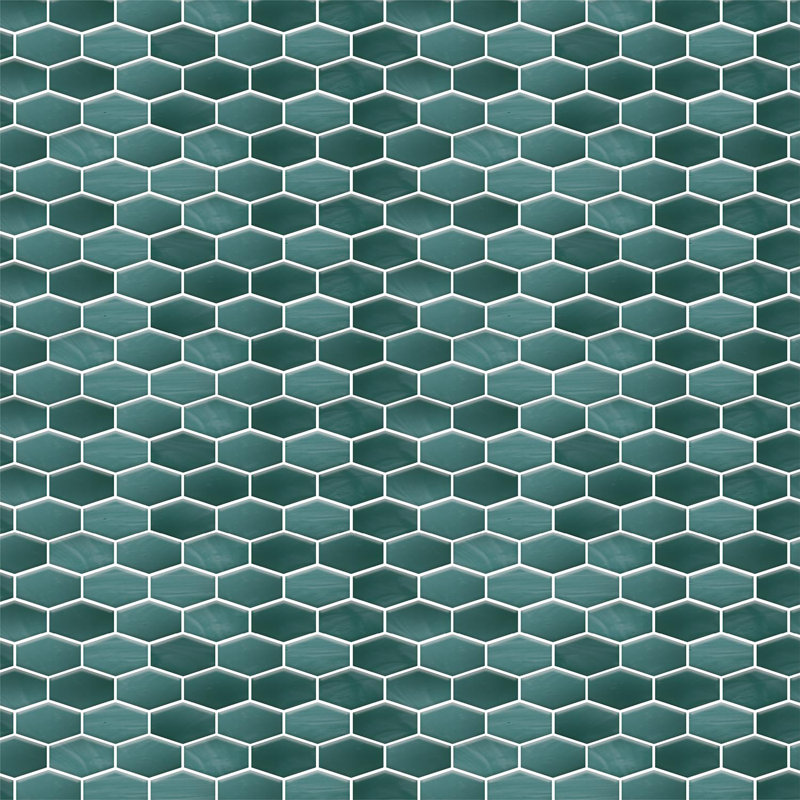 15cm W x 30.5cm L Aluminum Peel and Stick Mosaic Tile, Green