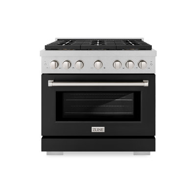 ZLINE Autograph 36" Paramount Dual Fuel Range w/ 6 Burners & Champagne Bronze Accents (SDRZ-36-CB)