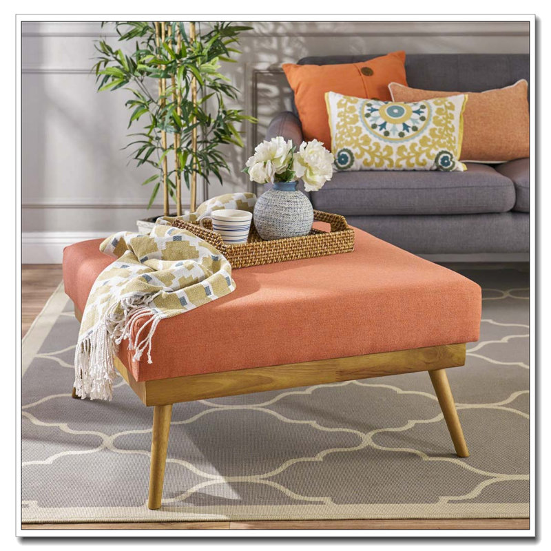 Grand repose-pieds carré de style Mid-Century