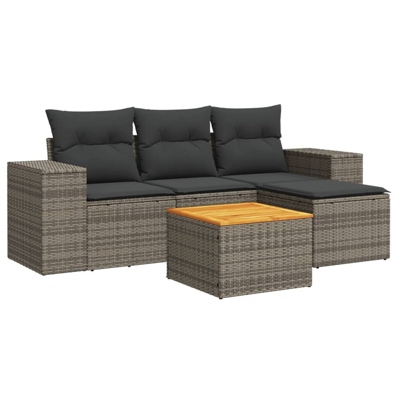 Ensemble de canapé de jardin Vidaxl Gris, gris foncé