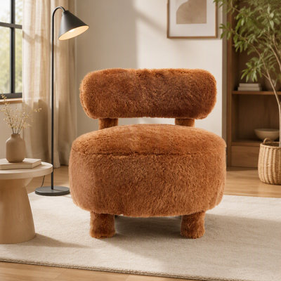Chaise d'appoint en tissu Teddy
