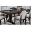 Moderne et élégante table de salle à manger rectangulaire gris anthracite avec base à tréteaux, 6 places assises, base à assemblage simple, mélange contemporain classique, 6 pièces, fabrication en bois d'hévéa