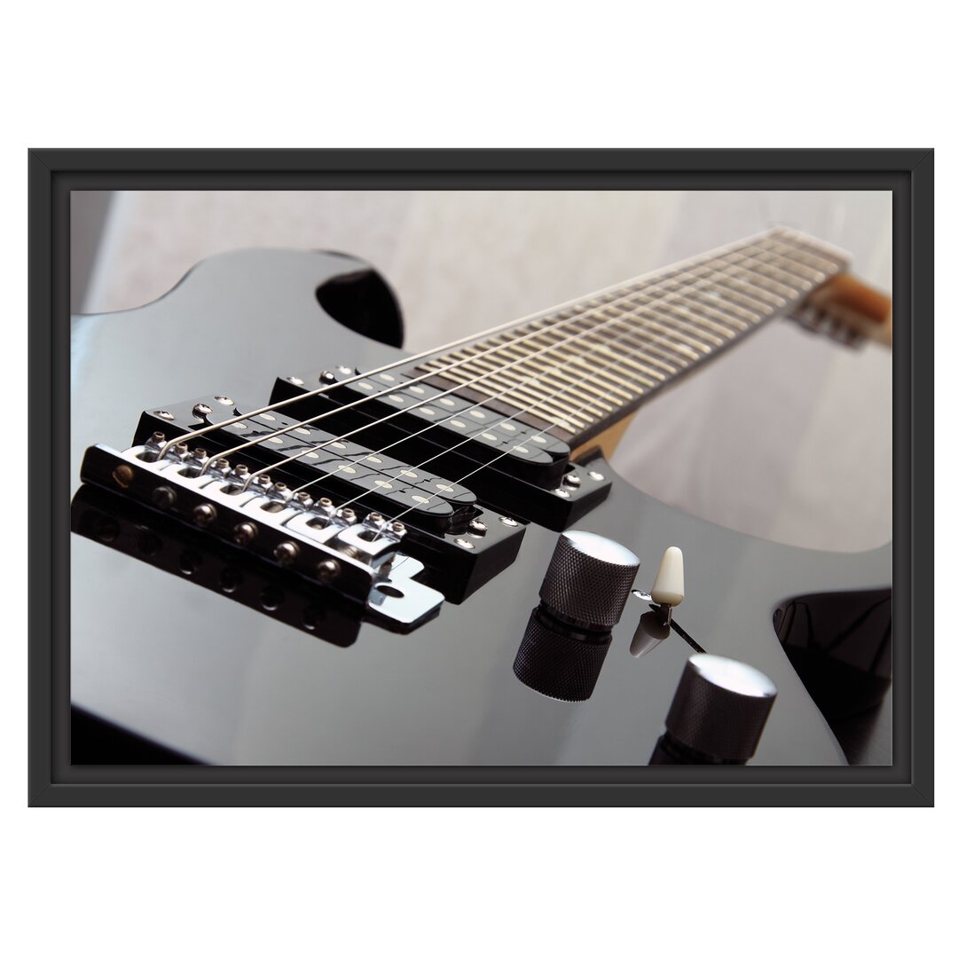 Gerahmtes Wandbild Black Guitar