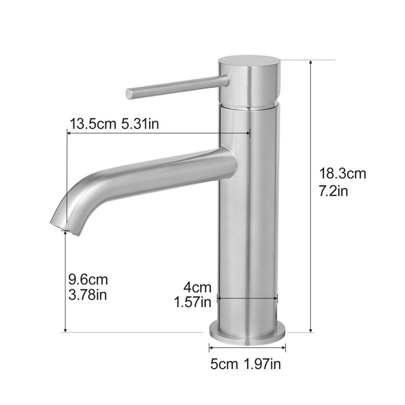 Single Hole Bathroom Faucet Single Handle Bathroom Sink Faucets Modern Stainless Steel Bathroom Vanity Basin Taps With Valve