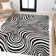 Maribo High-Low Abstract Groovy Striped Black/White Rug