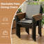 Aluminum Textilene Stackable Chair With Wood Plastic Armrests, 565585cm, 4 Pack, Linen Brown, Model Cl03002-1-130983447-130983445